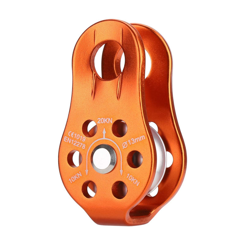 NAXEN 20kN Micro Pulley Climbing Pulley Aluminum Pulley Orange - BeesActive Australia