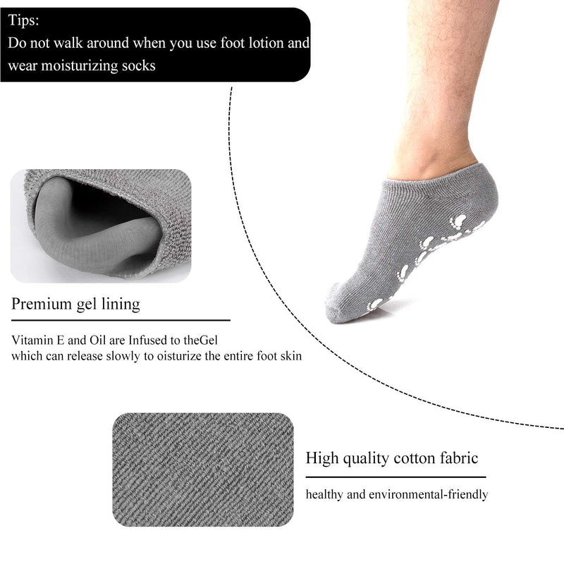 Madholly 3 Pairs Moisturizing Gel Socks for Men, Soft Spa Gel Socks for Repairing Dry Feet, Cracked Heels, Calluses, Rough Skins for men shoes size 7.5-12 - BeesActive Australia