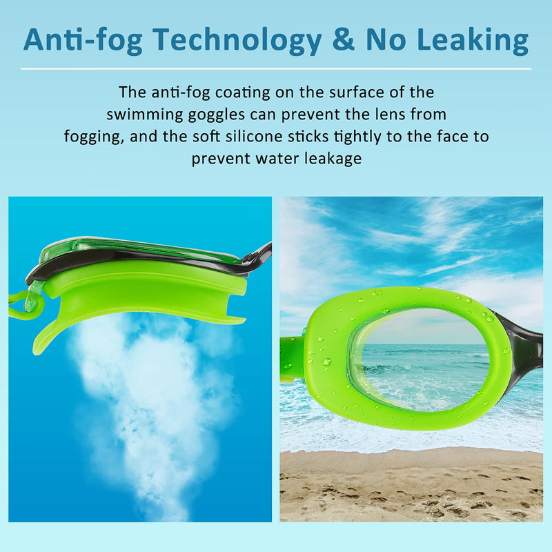 Kids Swim Goggles, 2 Pack Swimming Goggles Anti Fog No Leaking Goggles for Kids Children Girls and Boys(6-14) - BeesActive Australia