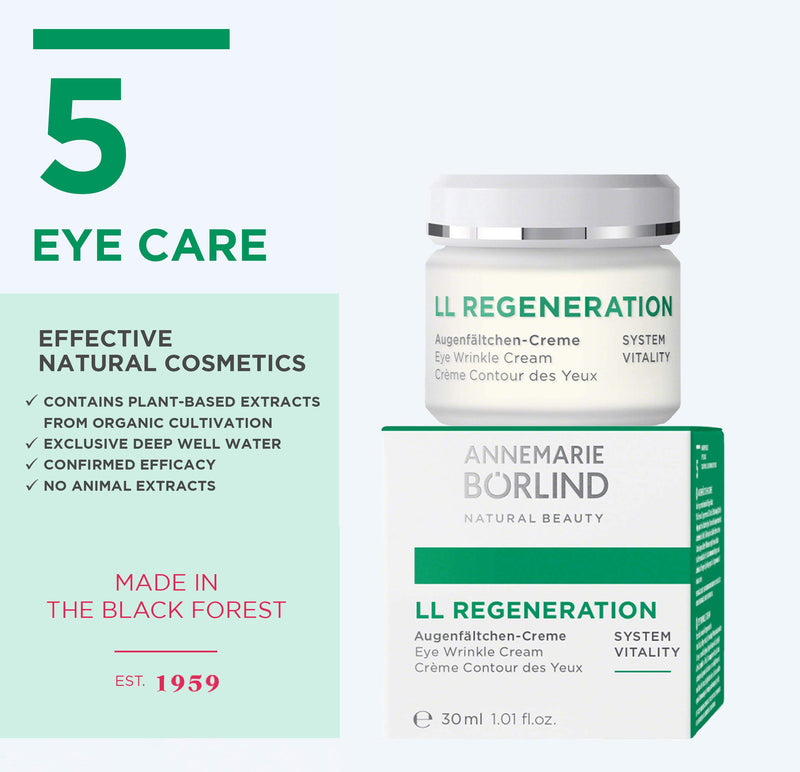 ANNEMARIE BÖRLIND – LL REGENERATION Eye Wrinkle Cream – Natural Vitamin C + E Anti Aging Eye Cream with LL BIOCOMPLEX for Smoothed, Brighter, and Plump Skin With New Elasticity – 1.1 Oz - BeesActive Australia