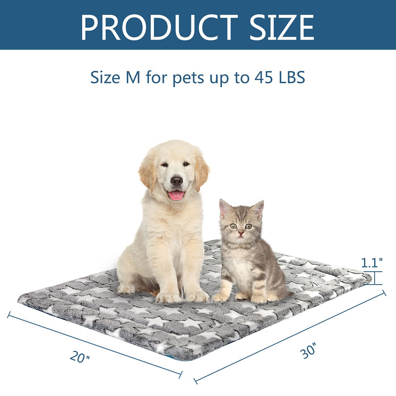 KROSER Fancy Dog Crate Pad Dog Bed Mat Reversible (Cool & Warm), Dog Bed Pad with Machine Washable, Dog Crate mat for Small to XXX-Large Dogs, Grey, Navy, Star Pattern Medium - BeesActive Australia