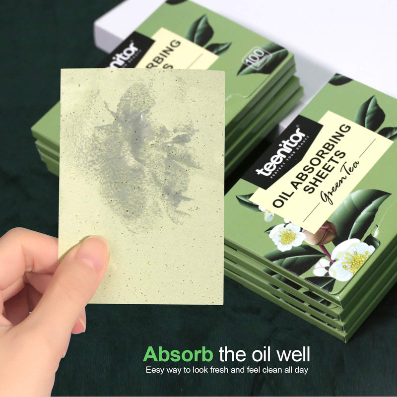 800 Counts Natural Green Tea Oil Control Film, Teenitor Oil Absorbing Sheets for Oily Skin Care, Blotting Paper to Remove Excess & Shine 8 - BeesActive Australia