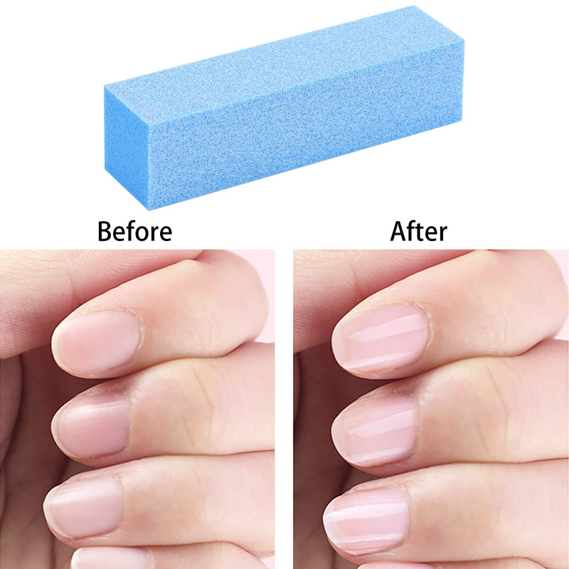 20 Pack Nail Buffers Blocks Sanding Buffing Nail Files Pedicure Manicure Tool 60/100 Grit (Bue) Blue - BeesActive Australia