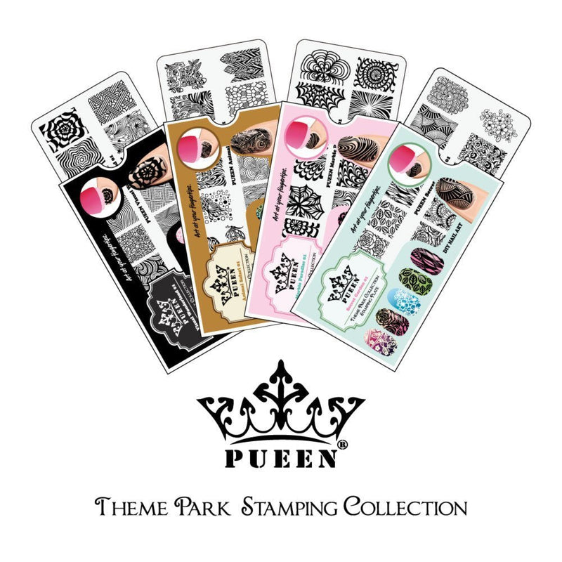 PUEEN Nail Art Stamping Plate - Visual Wonderland 01 - Theme Park Collection 125x65mm Unique Nailart Polish Stamping Manicure Image Plates Accessories Kit - BH000714 - BeesActive Australia