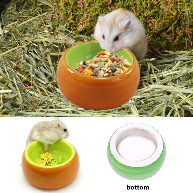 JSLZF Hamster Bowl Hamster Food Dish Ceramic Small Animal Bowl Prevent Knocking Over, Food Splashing and Chewing Feeding Dish for Gerbil Chinchilla Rat Ferret Hedgehog (3 PCS) 3.1x1.6in - BeesActive Australia