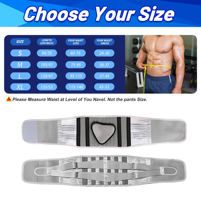 Back Support Belt Add Lumbar Pad for Men & Women, Back Brace with 6 Stays and Lower Back Pain Relief Removable, Breathable Anti-skid lumbar support belt for Herniated Disc, Sciatica, Scoliosis Medium(Fit waist:30"-37") - BeesActive Australia