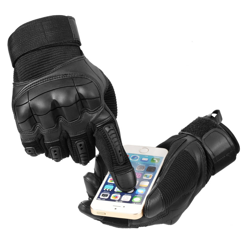 [AUSTRALIA] - AXBXCX Motorcycle Gloves Touch Screen Gloves Full Finger Gloves for Men Black Medium 