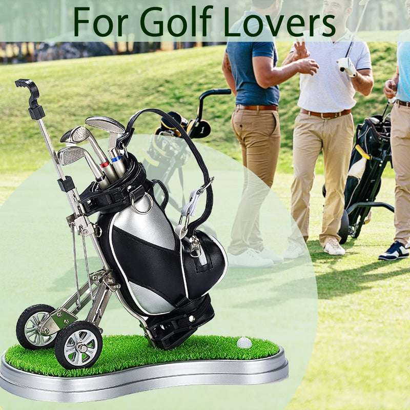 Jishi Golf Pen Holder Desk Golf Gifts for Men Unique Novelty Cool Office Desk Decor Gadgets, Mini Golf Pen Cup Holder Organizer, Golfer Gift Ideas for Boss Coworkers Dad Birthday Fun Stocking Stuffers Golf Bag w/Cart - BeesActive Australia