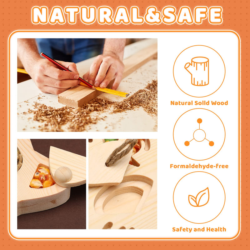 Sieral Wooden Enrichment Foraging Toy for Small Pet 7.7''x 7.1'' Interactive Hide Treats Puzzle Rabbit Toys Small Animal Toys Mental Stimulation Toys for Guinea Pig Hamster Bunny Rat Chinchilla - BeesActive Australia