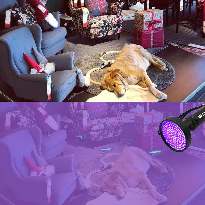 BEEYAOLUX UV Black Light Flashlight 128 LED UV Light , Blacklight For Home & Hotel Inspection, Pet Dog Cat Urine & Stains - Ultra Intensity 23W 385-395nm LEDs Spot Counterfeit Money, Leaks, Scorpions! - BeesActive Australia