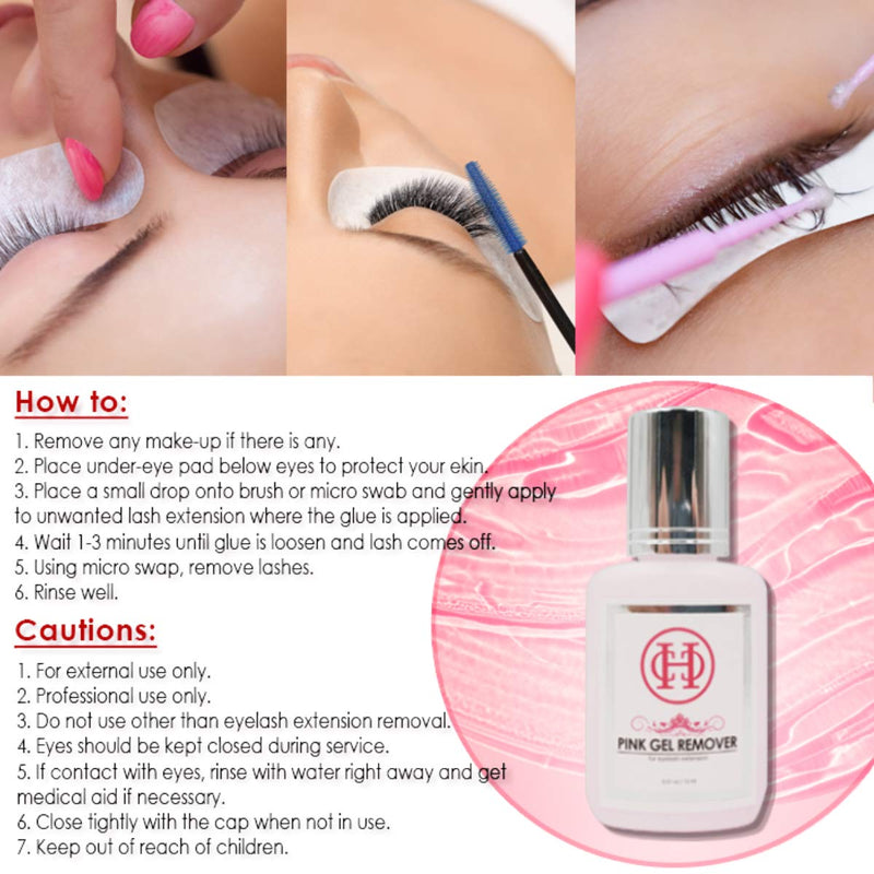 PINK GEL REMOVER for Eyelash Extension Glue 15 ml MADE IN KOREA | COCOHONEY | Dissolution time: 60 seconds | Transparent Color and Pleasant smell - BeesActive Australia