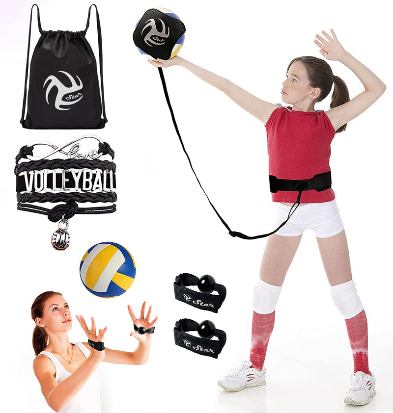 Volleyball Training Equipment Aid - Practice Your Serving, Setting & Spiking with Ease, Great Solo Serve & Spike Trainer for Beginners & Pro, Perfect Volleyball Gift, Choose The Right Bundle for You Black&White Volleyball Training Kit - BeesActive Australia