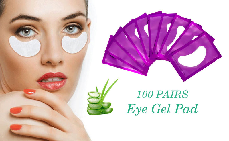 100 Pairs Set Under Eye Pads, Comfy and Cool Under Eye Patches Gel Pad for Eyelash Extensions Eye Mask Beauty Tool (Purple) - BeesActive Australia