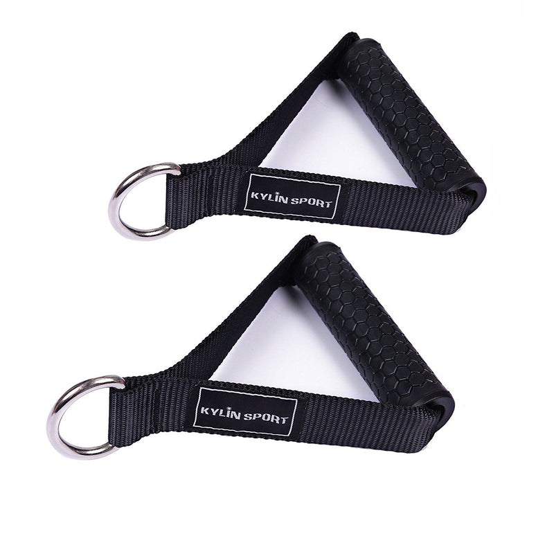 KYLIN SPORT Upgraded Cable Machine Attachments Resistance Bands Handles Grips Fitness Strap Stirrup Handle Cable Attachment Silicon Grip with Solid ABS Cores - BeesActive Australia