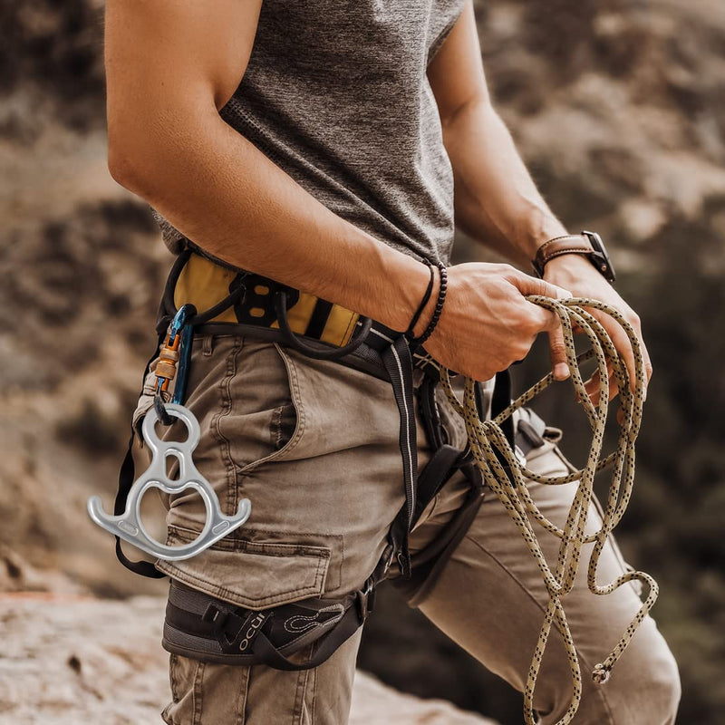 NewDoar 50KN 11000 LBF Rescue Figure,8 Descender Large Bent-Ear Belaying and Rappelling Gear Belay Device for Rock Climbing, Aerial Dance,Ziplining and Peak Rescue 7075 Aluminum Alloy white - BeesActive Australia