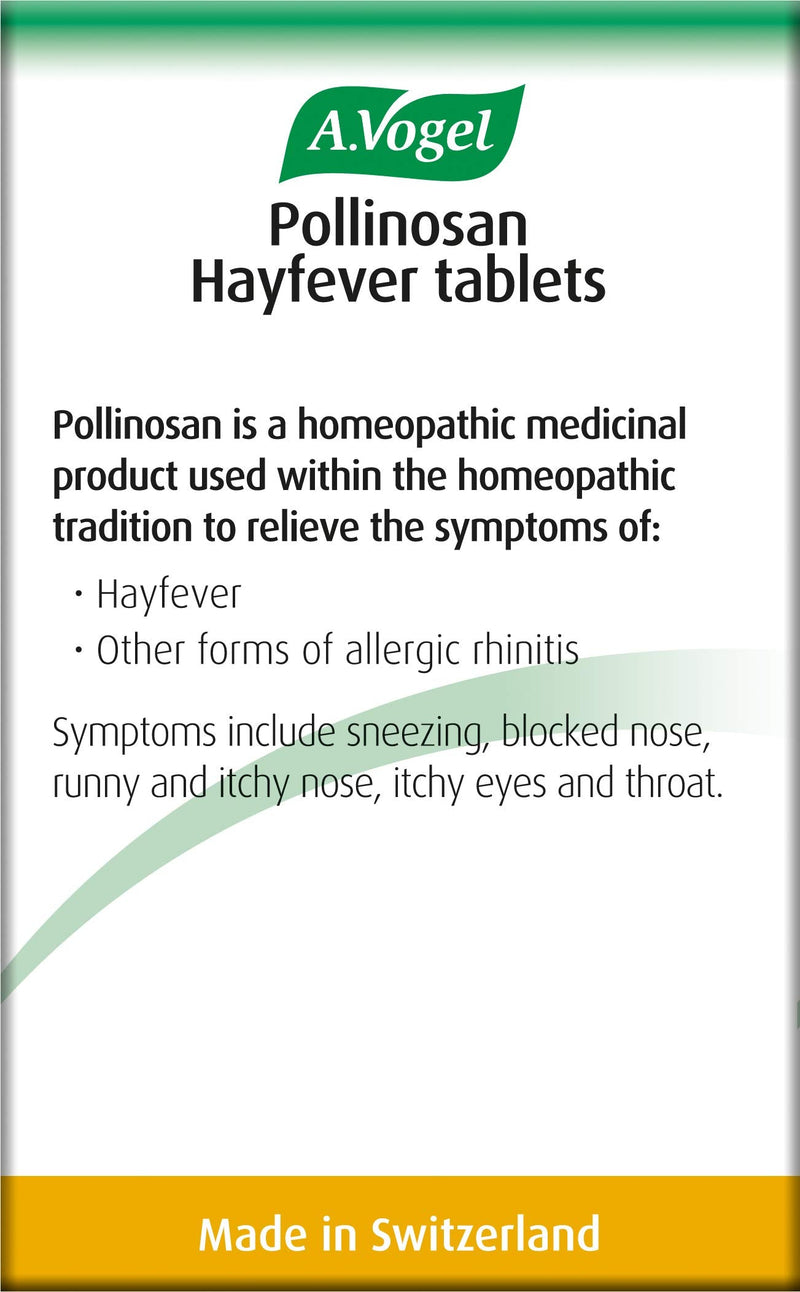 A.Vogel Pollinosan Hayfever Tablets | Non Drowsy | Hayfever Relief - Itchy Eyes, Nose & Throat | 120 Tablets - BeesActive Australia