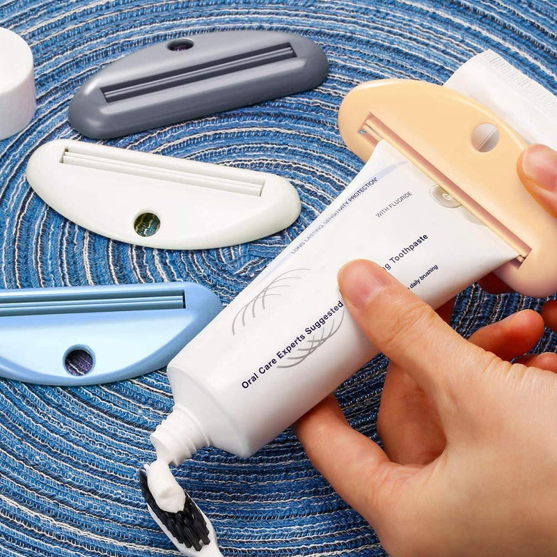 8 Pcs Tube Toothpaste Squeezer Toothpaste Clips D Shape Cosmetic Cream Tube Squeezer Dispenser Clip for Bathroom (Random Colors) - BeesActive Australia