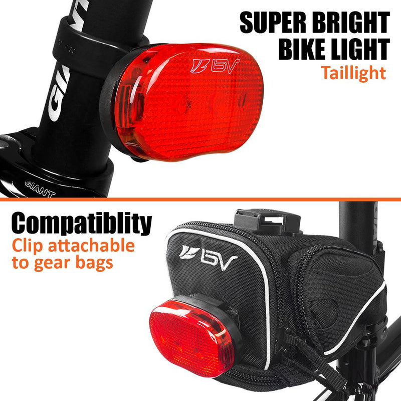 BV Rear Bike Tail Light 2 Pack, Bicycle LED Rear Lights, Easy to Install for Cycling Safety Flashlight Screw Mount - BeesActive Australia
