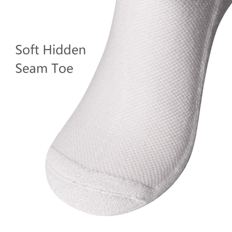 +MD Ultra Soft Athletic Bamboo Socks for Women and Men with Cushioned Sole No Show Casual Socks 10-13 White(6pairs) - BeesActive Australia