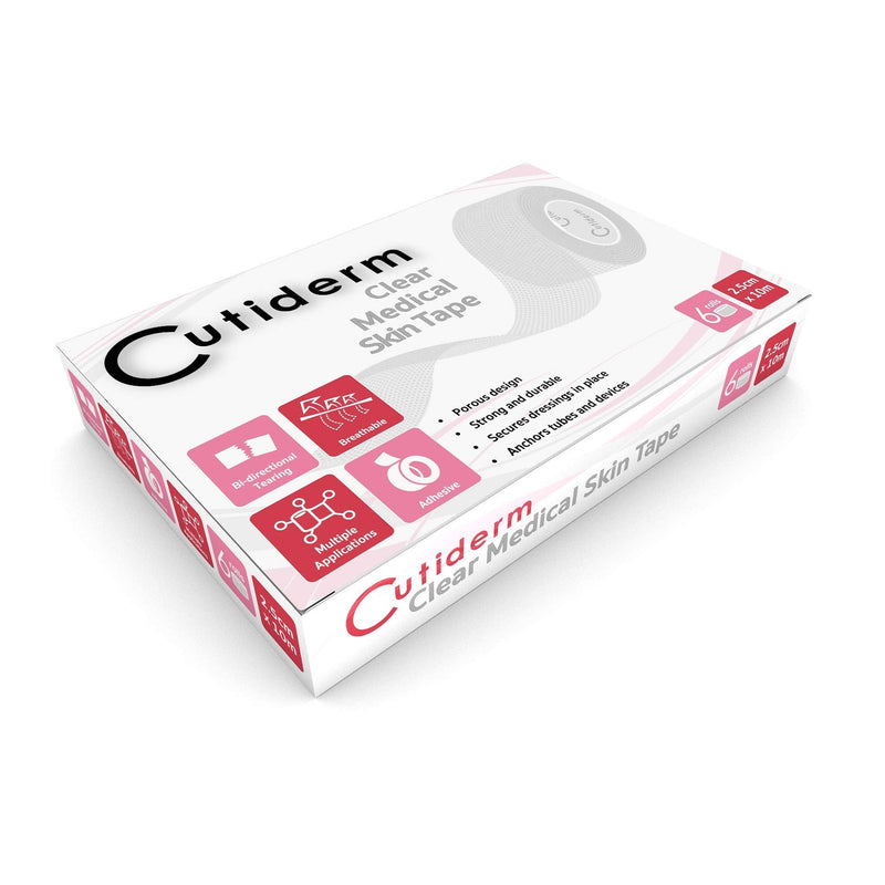Cutiderm Clear Surgical Tape First Aid Medical Tape for Skin 2.5cm x 10m - Pack of 6 - BeesActive Australia