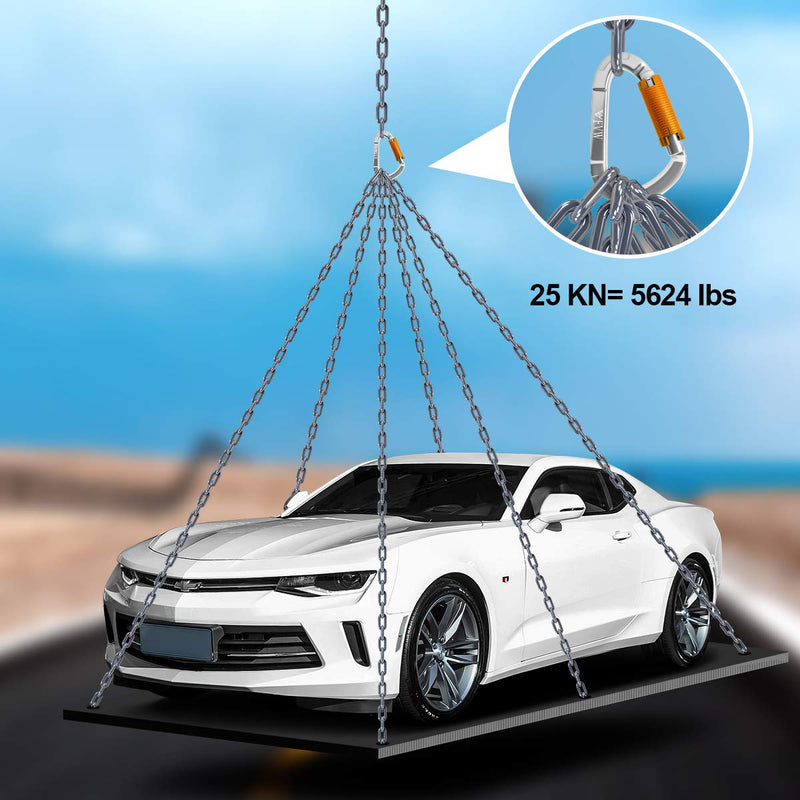 FVW Auto Locking Rock Climbing Carabiner Clips,Professional 25KN (5620 lbs) Heavy Duty Caribeaners for Rappelling Swing Rescue & Gym etc, Large Carabiners, D-Shaped silver*2 - BeesActive Australia