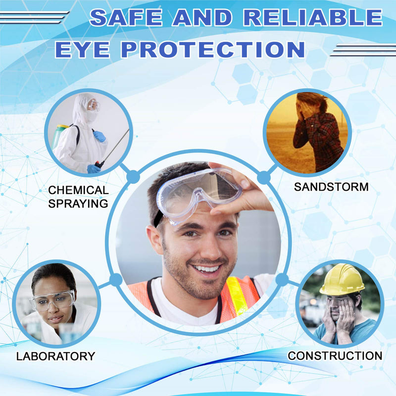 Safety Goggles FDA Registered, Z87.1 Safety Glasses Eye Protection-Medical Goggles Fit Over Eyeglasses-Unisex Ultra Clear Protective Glasses Protective Eyewear-Lab Goggles Medical Protection - BeesActive Australia