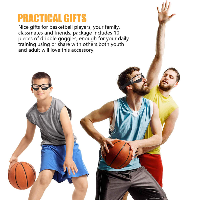 10 Pcs Basketball Goggles Dribble Dribbling Specs Professional Basketball Training Aid,Adjustable Elastic Strap Safety Eyewear Goggles for Kids Adult Youngster Adolescent Golf Rugby Soccer - BeesActive Australia