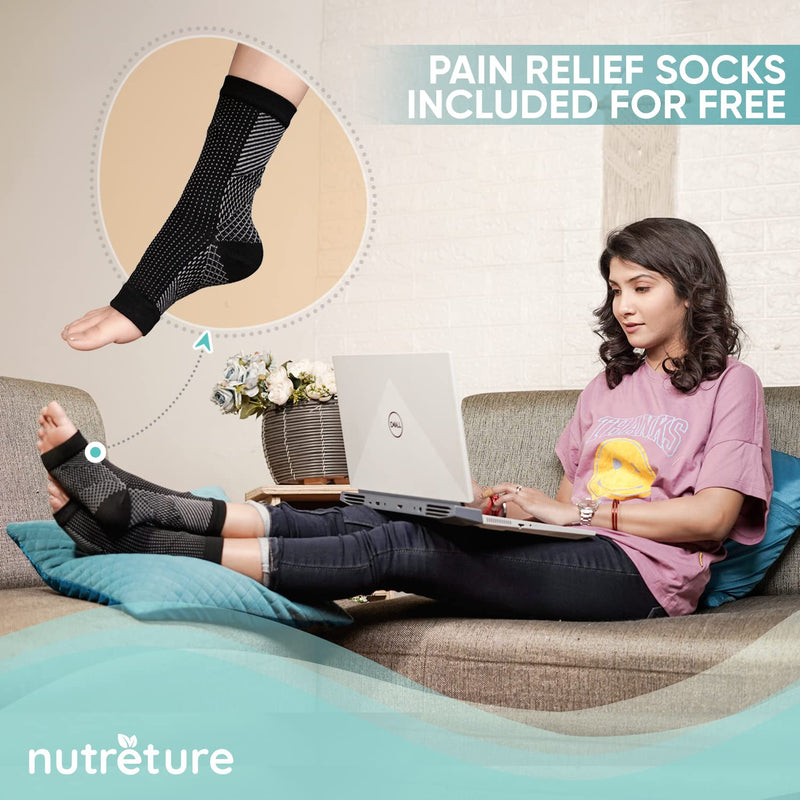 NUTRETURE Plantar Fasciitis Night Splint - Innovative Design for Better Support, Perfect for Achilles Tendonitis, Plantar Fasciitis, Sprain, Swelling, Heel Pain & Sports Injuries (Black) - BeesActive Australia