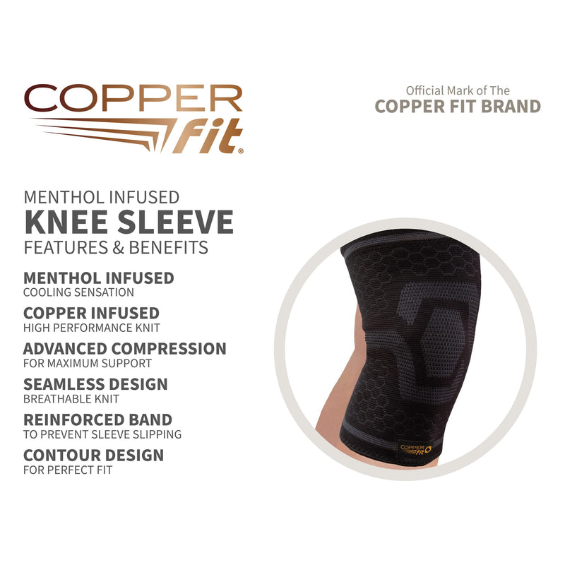 Copper Fit ICE Knee Compression Sleeve Infused with Menthol Large/X-Large - BeesActive Australia