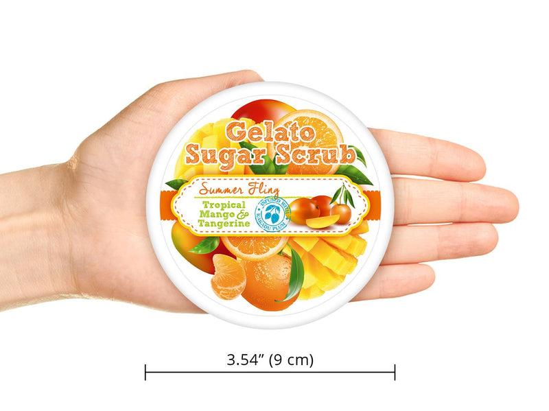 Soapy Sweets Summer Fling Natural Sugar Body Scrub - Fresh Mango & Tangerine - with Kakadu Plum - Antioxidants Helps Prevent Wrinkles and Fine Lines 9 Oz 9 Ounce - BeesActive Australia