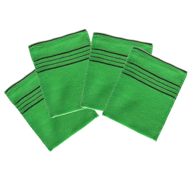 NOPIGO 8 pcs Korean Exfoliating Bath Washcloth (Red 4 & Green 4) Red 4 & Green 4 - BeesActive Australia