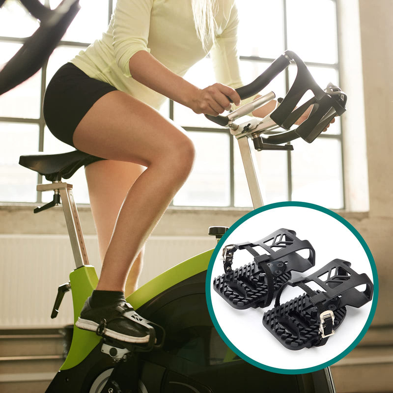 PELLOR Adjustable Toe Cages with Straps for Peloton Bike and Peloton Bike +, Indoor Cycling Exercise Bike Adjustable Adapter Pedal Compatible with Look Delta Pedals - BeesActive Australia