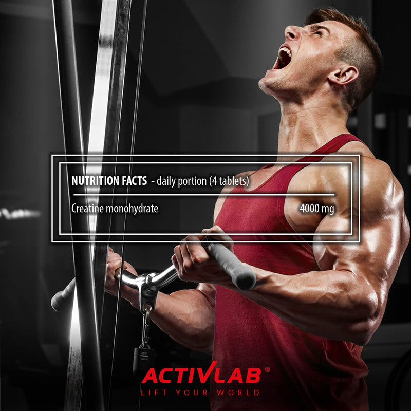 Activlab Creatine Tabs 120 tabs | Pomegranate | 4000mg Monohydrate | Muscle Building, Bodybuilding, Fitness, Cross-Fit | Boost Power, Endurance, Strength | Weightlifting, Powerlifting Gym Supplement - BeesActive Australia