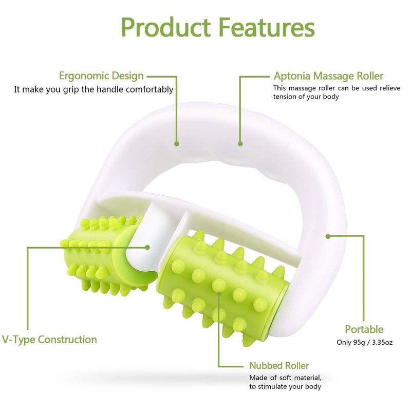 MURLIEN Cellulite Massager, Anti Cellulite Massage Roller for Muscle Soreness and Remove Cellulite, Body Roller Brush for Shoulder, Arms, Buttocks, Back, Abdomen, Legs and Calves � Green/White - BeesActive Australia