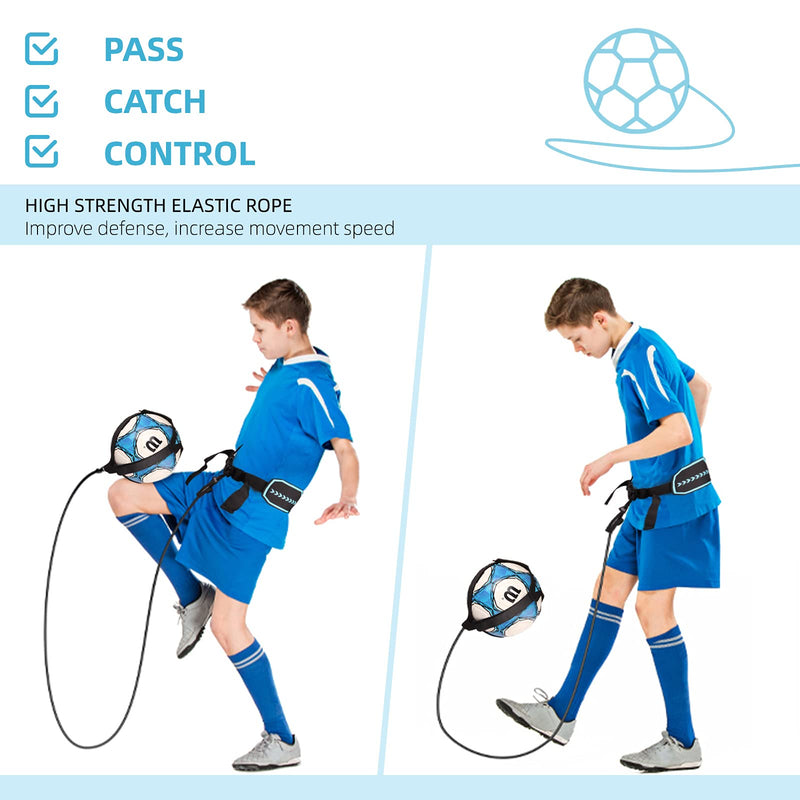 Sportout Hands Free Solo Soccer Trainer, Kick Trainer, Soccer Training Aid Widened Side Waist Protection, Two-Way Adjustment of Belt Length, Fit for Balls Size 3 4 5, Kids and Adults Blue - BeesActive Australia