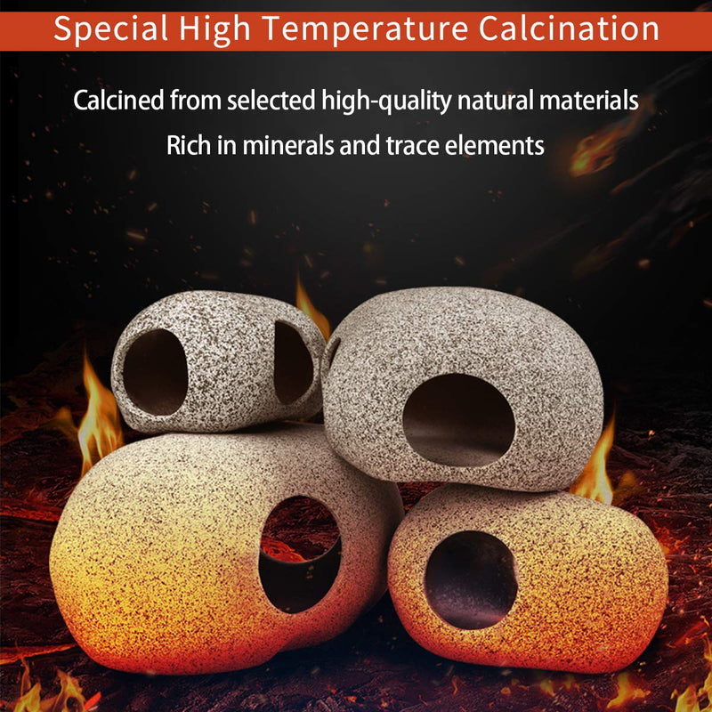MUNLIT Stackable Aquarium Decoration Rock Caves, Fish Tank Accessories Cave Hideout, Hideaway for Shrimp Cichlid Cave Hiding Breeding Spawning, Betta Fish Hideout Oval style A(Small & Medium) - BeesActive Australia