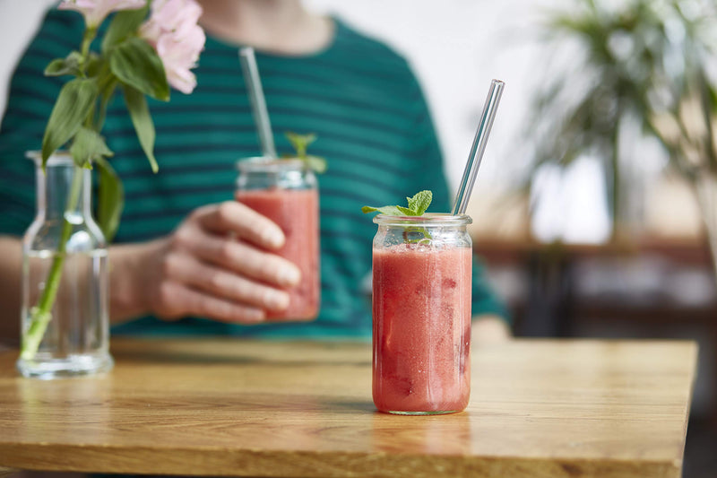 HALM Glass Straws - Earth Day Charity Edition - 6 Reusable Drinking Straws engraved with Endangered Animals - 20 cm (8 in) x 0.9 cm - Made in Germany - Dishwasher Safe - Eco-Friendly - BeesActive Australia