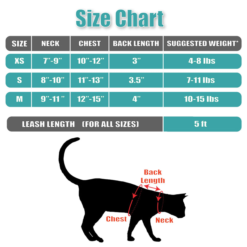 Mewo Cat Harness and Leash - Soft, Comfortable, Reflective, Sleek, & Adjustable, for a Safe & Snug Fit Extra Small - Kitten - BeesActive Australia
