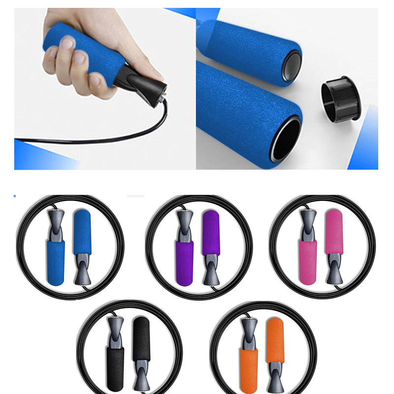 Jump Rope Weighted Skipping Rope for indoor Outdoor Exercise, Workout, Fitness,Boxing, MMA, Endurance Training for Women Men and Kids C-Blue - BeesActive Australia