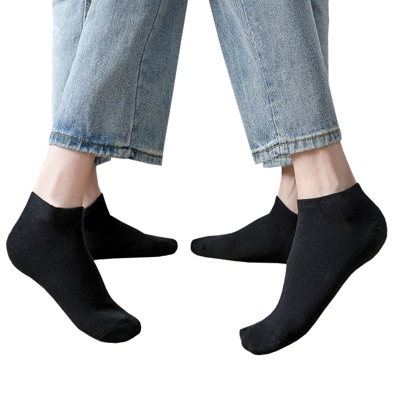 Luriesal No Show Socks for Women Ladies Colorful Short Ankle Socks Cotton Every Day Athletic Low Cut Socks C-black-6pack - BeesActive Australia