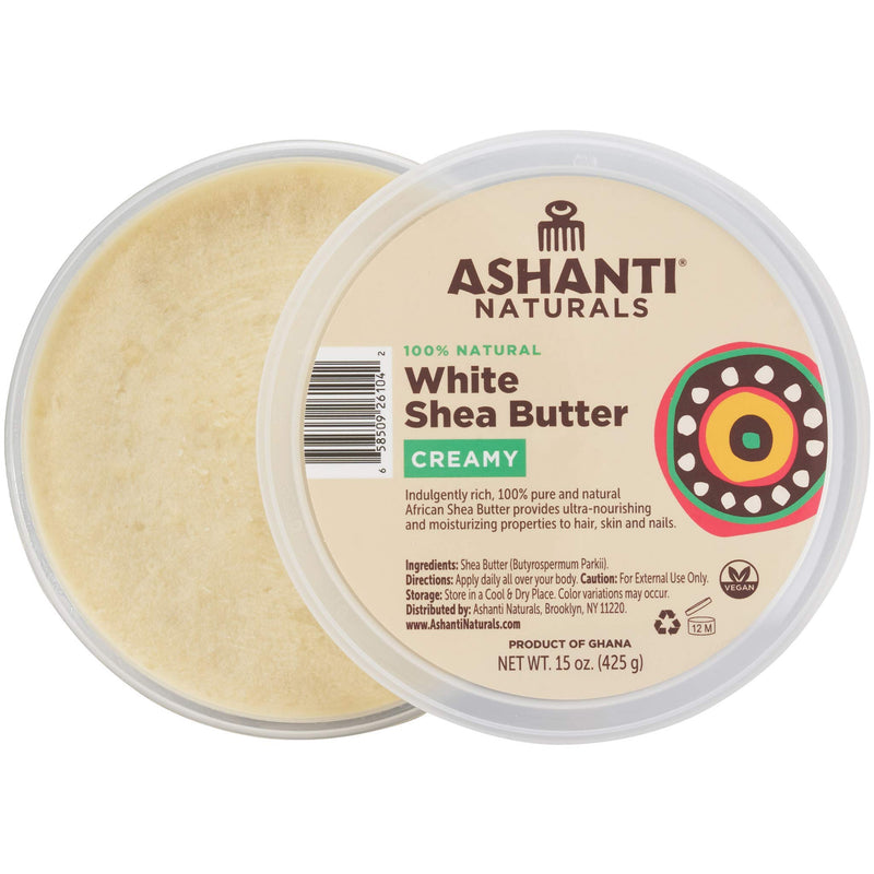 ASHANTI NATURALS 100% SOFT AND CREAMY NATURAL AFRICAN SHEA BUTTER, WHITE, 15OZ. - BeesActive Australia