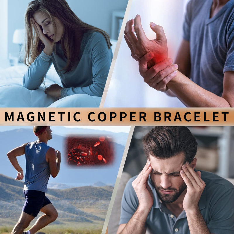 MagEnergy Copper Bracelet for Men Ultra Strength Magnetic Bracelet Pure Copper Bangle with Jewelry Gift Box (Copper) Copper 1 - BeesActive Australia