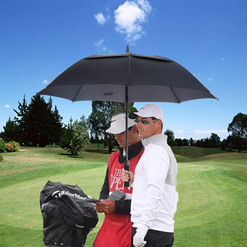 MRTLLOA 54/62/68/72 Inch Automatic Open Golf Umbrella, Extra Large Oversize Double Canopy Vented Windproof Waterproof Stick Umbrellas for Rain Black 62 inch - BeesActive Australia