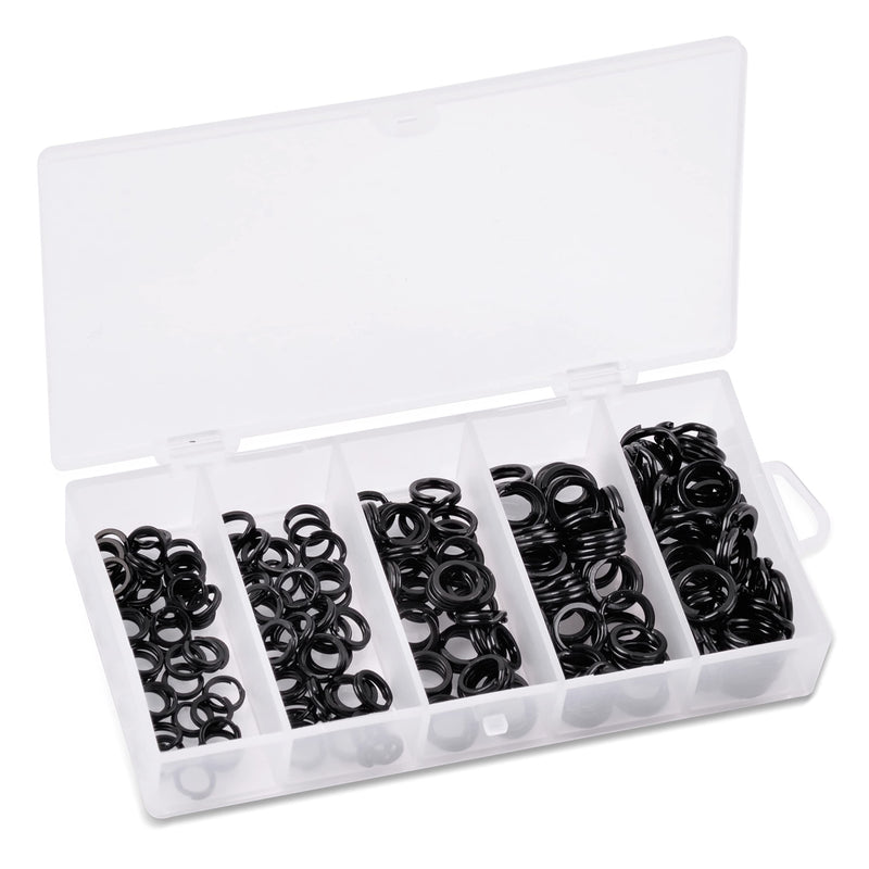 JOGFFDE Fishing Split Rings Assortment Kit - 200PCS Stainless Steel Double Flat Wire Snap Ring High Strength Lure Hook Connector Fishing Accessories - BeesActive Australia
