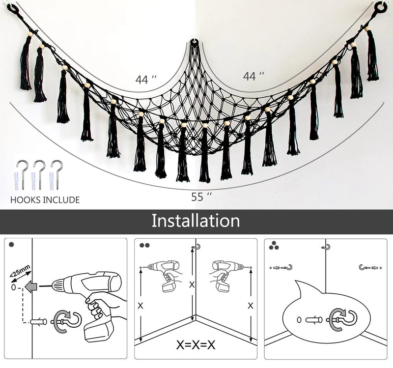 Sport Ball Storage Hammock Hanging Net for Ball Holder Rack Corner, Display Wall Storage for Soccer, Basketball, Volleyball, Rugby, Football - BeesActive Australia