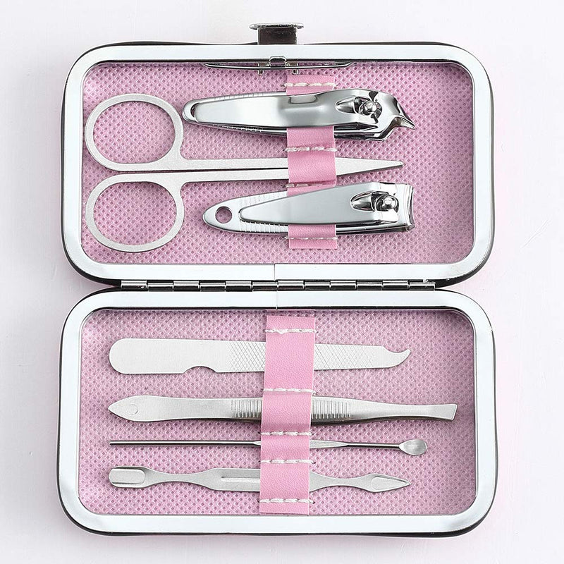 YWQ 3 Pack 7Pcs Manicure Set,Cute and Surprisingly Sturdy Stainless Steel Nail Clipper Set with case, Great Gifts Personal Pedicure Kit for Women Men Girls Travel, Pink Blue Green - BeesActive Australia
