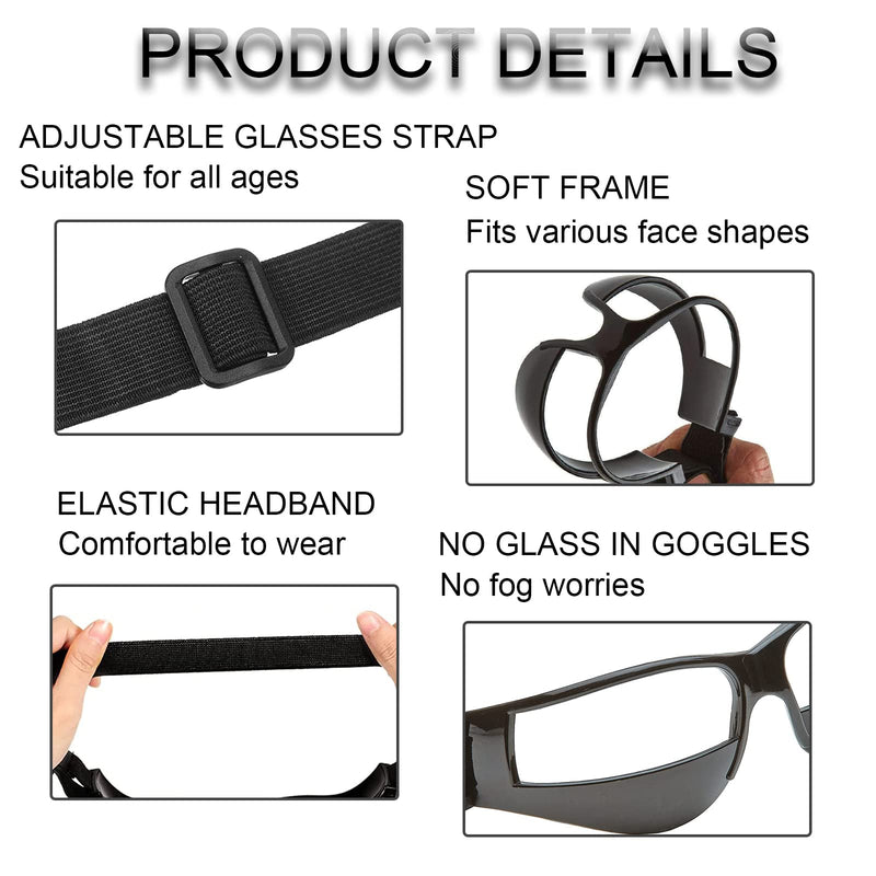 TEKCAM 6 Pack Basketball Dribble Goggles Basketball Training Aid Dribbling Glasses Specs Team Professional Sports Equipment for Youth Adult Teenagers Men Women (No Glass in Goggles) - BeesActive Australia