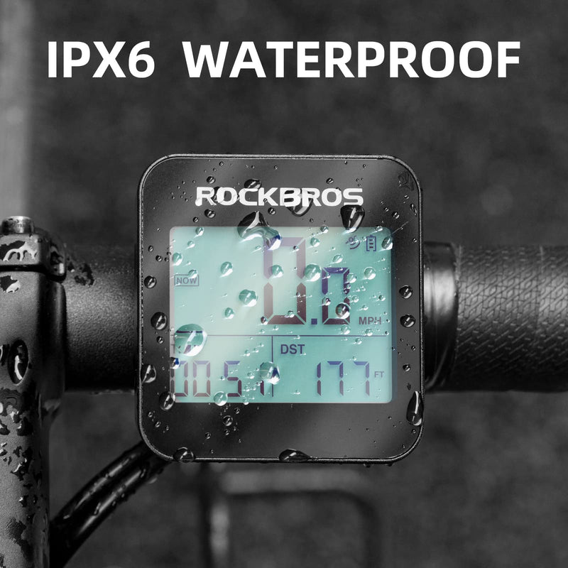ROCKBROS GPS Bike Computer with Mount, Accurate Bike Speedometer Wireless with Automatic Backlight, Bicycle Odometer IPX6 Waterproof and 600mAH Battery Large Display Screen - BeesActive Australia