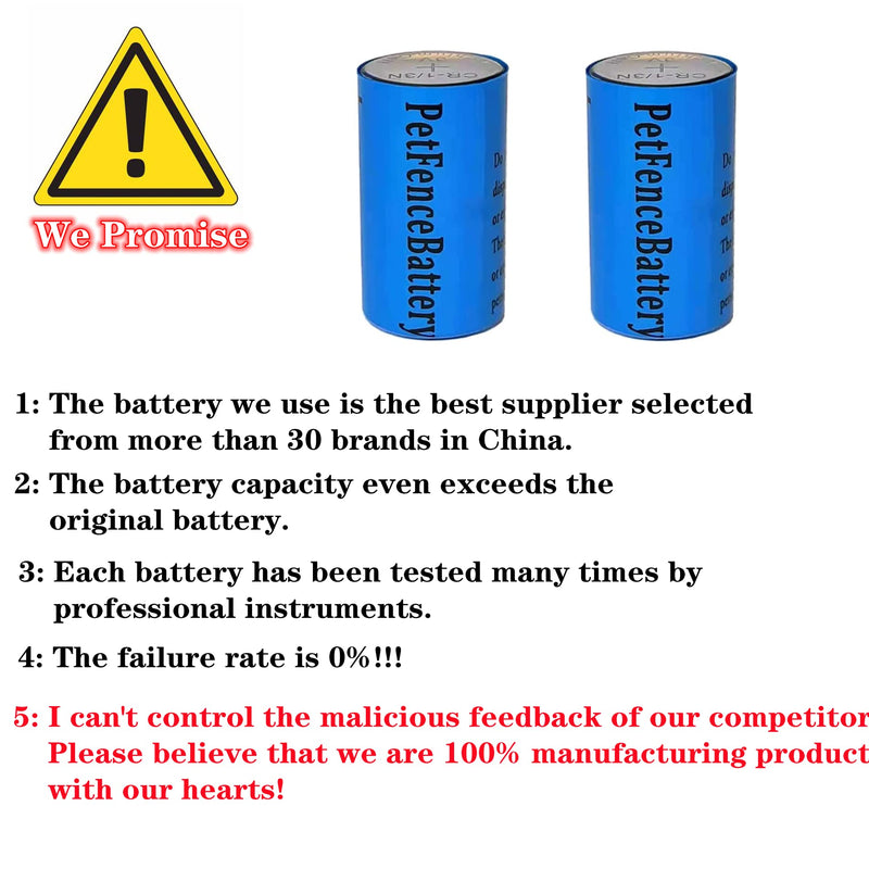 PET-FENCE 6 Volt Battery Compatible for Pet Stop, Perimeter, Extreme Dog Fence Collar Battery, Two CR1/3N 6v Batteries 170mah High Capacity Lithium Battery! - BeesActive Australia