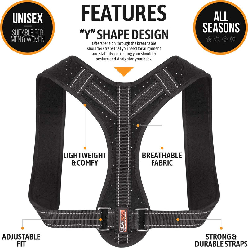 Posture Corrector for Men and Women, Upper Back Brace for Clavicle Support, Adjustable Back Straightener and Providing Pain Relief from Neck, Back & Shoulder, (Universal) (Regular) 1 Count (Pack of 1) - BeesActive Australia